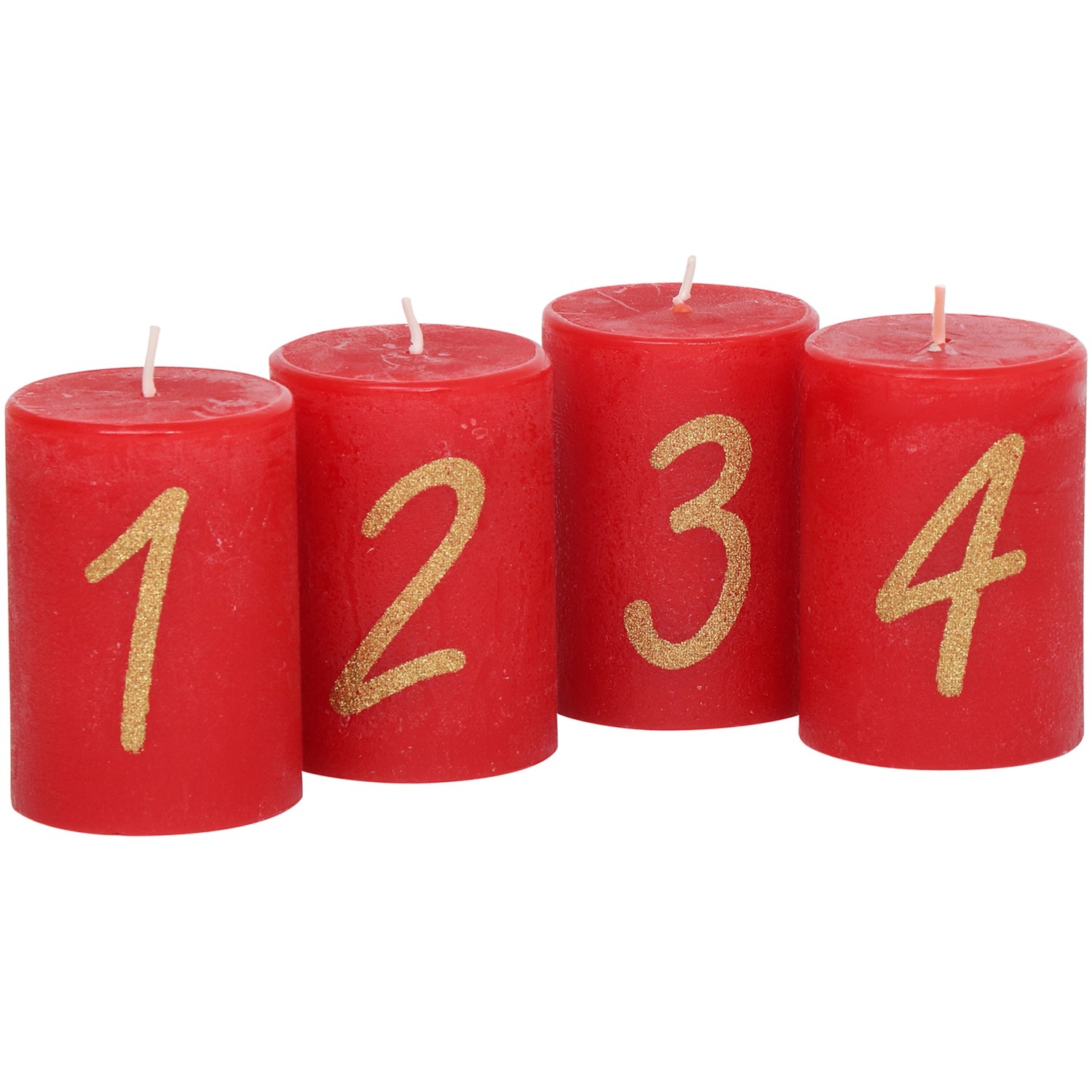 Stumpenkerze 80/58 mm Rubin 4er-Pack günstig online kaufen
