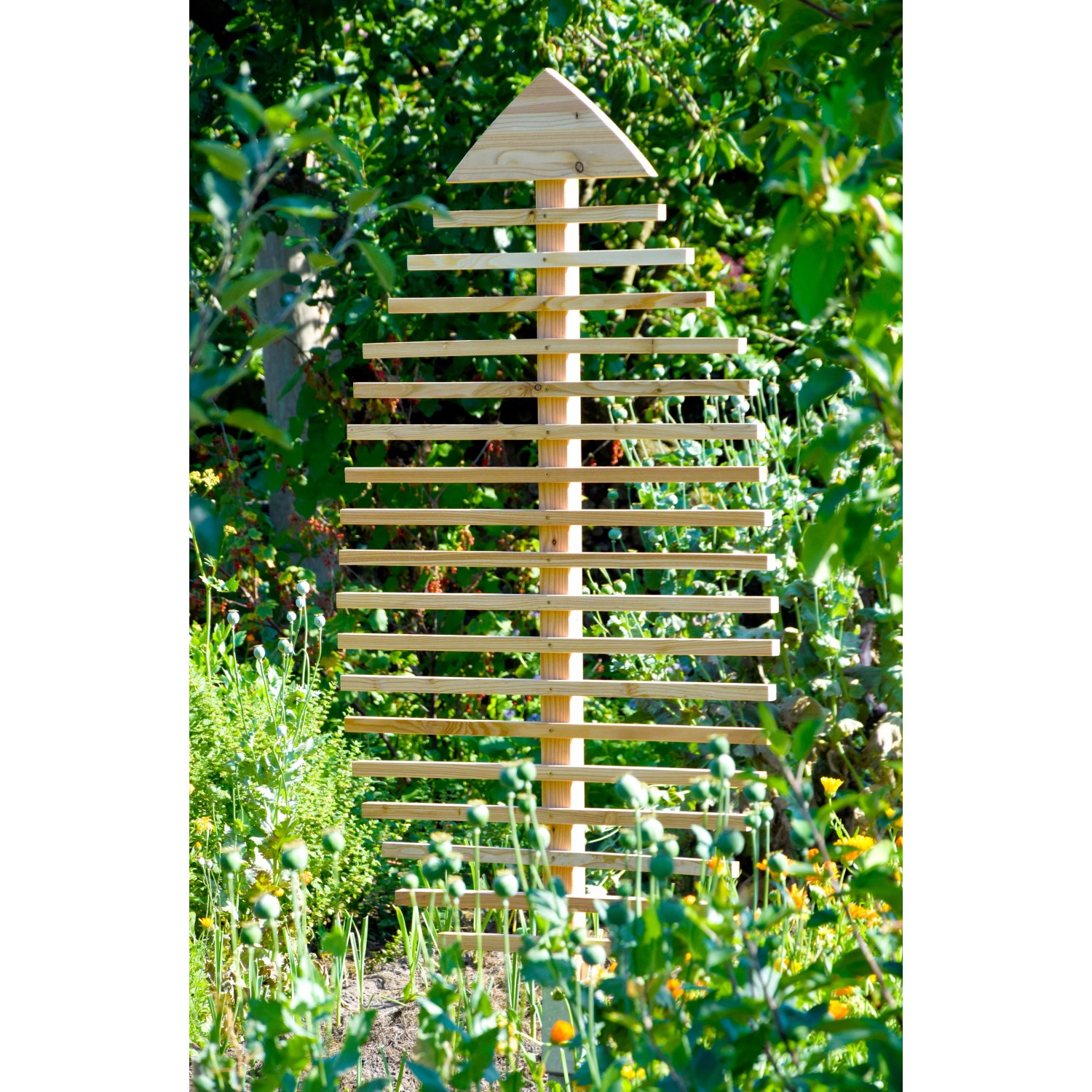 Dobar Rankhilfe Blattform 160 cm aus Lärchenholz im Garten.