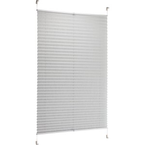 Hellgraues Tageslicht-Spannplissee Valeria, 90x130 cm, für dekorativen Sichtschutz am Fenster.
