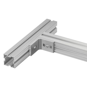 T-Verbindungswinkel für Easy Construct Pro 45x45 mm, zur Verbindung von drei Profilen.