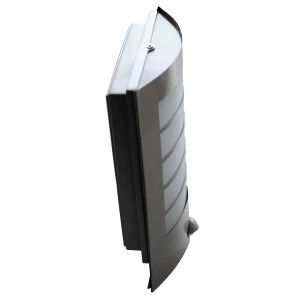 Schmale LED-Außenwandleuchte Slim mit Bewegungsmelder aus Edelstahl und Kunststoff.