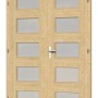 Skan Holz Doppeltür mit Milchglas für 28 mm Gartenhaus, Holz natur, mit Griff.