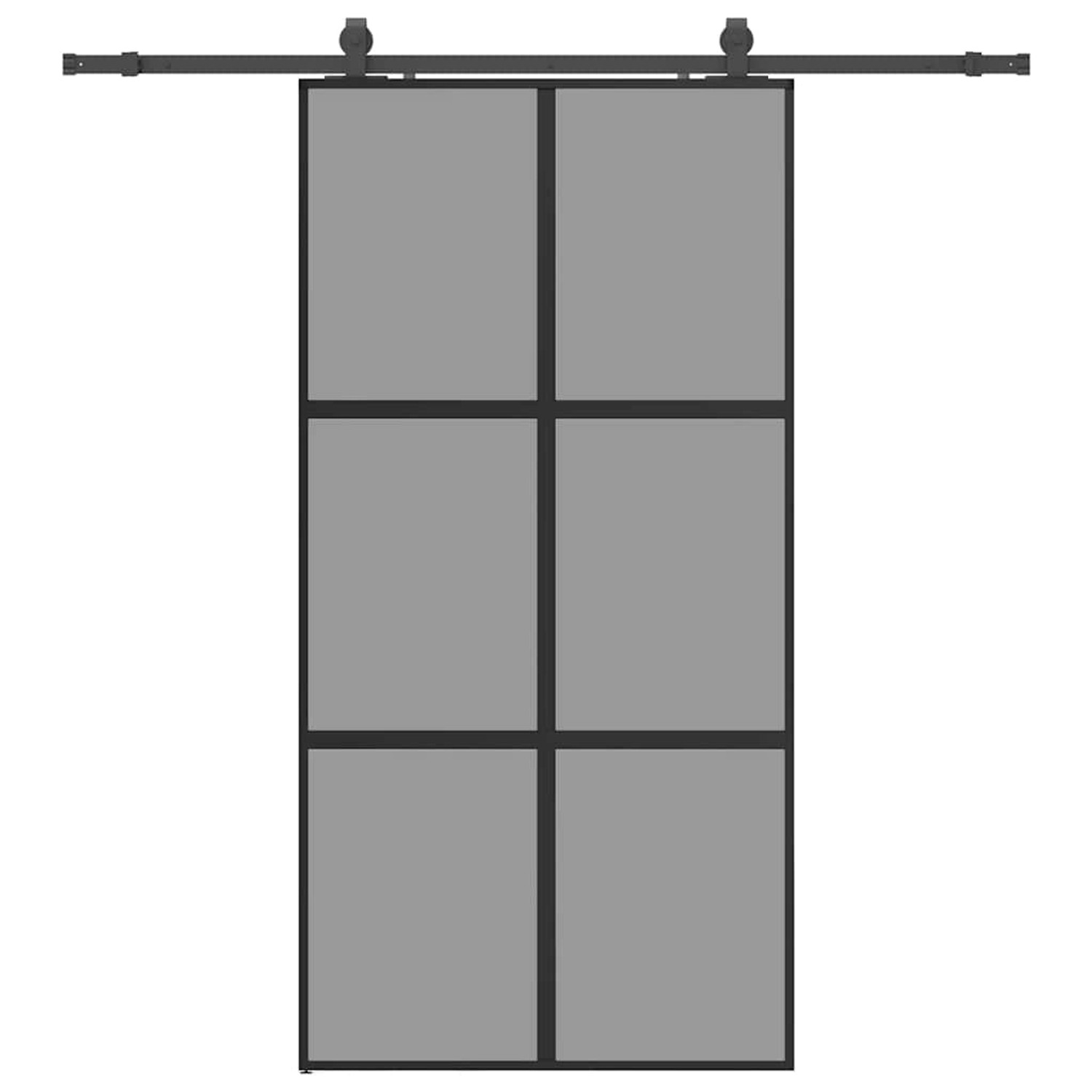 vidaXL Schiebetür mit Beschlag Schwarz 102,5x205 cm Hartglas 3375888 günstig online kaufen