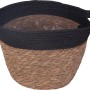 Pflanzkorb, Ø 27 cm, Natur/Schwarz, mit Griffen und Einlage, für den Innenbereich.