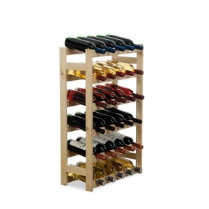 Weinregal aus Kiefernholz, unbehandelt, für 30 Flaschen. Ideal zur Weinlagerung.