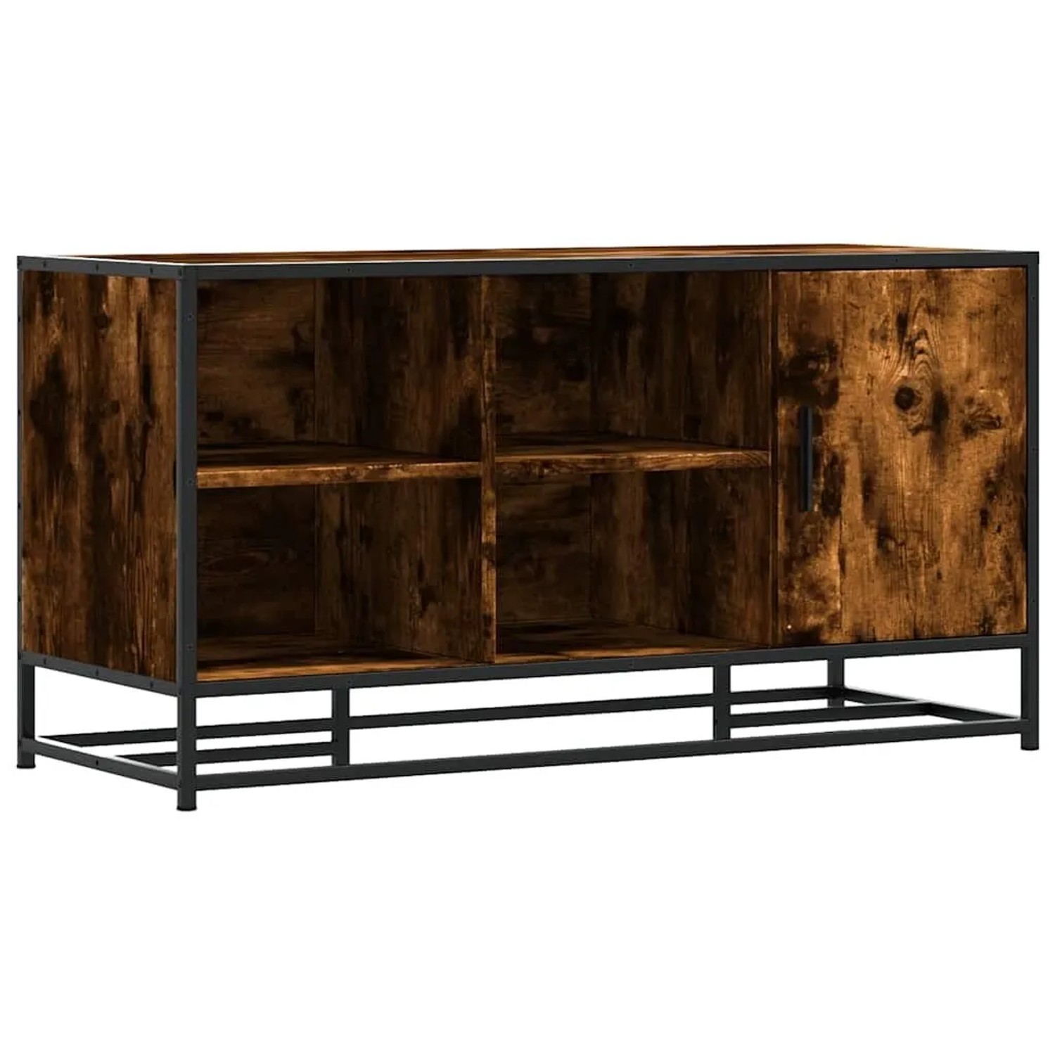 vidaXL Schuhbank Räuchereiche 100x40x53,5 cm Holzwerkstoff und Metall 849216