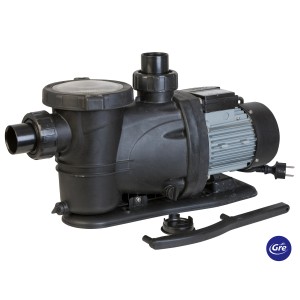 Schwarze Gre Pool-Filterpumpe, selbstansaugend, 3/4 PS, bis 17 m³/h. Ideal für Sandfilteranlagen.