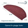 Beautissu Stufenmatte ProStair, 65x28cm, Bordeaux, 15er Set. Trittschalldämmende Treppenmatte mit Winkelschiene.