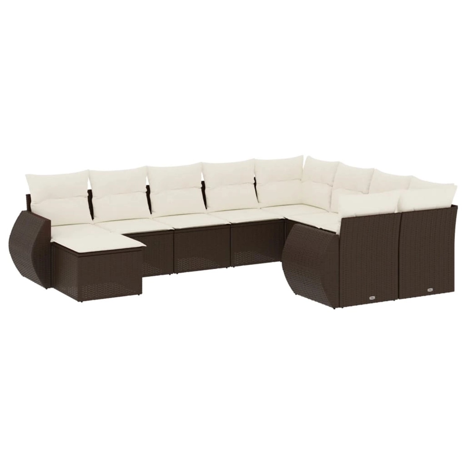 vidaXL 10-Tlg Garten-Sofagarnitur mit Kissen Braun Poly Rattan 3254200 günstig online kaufen