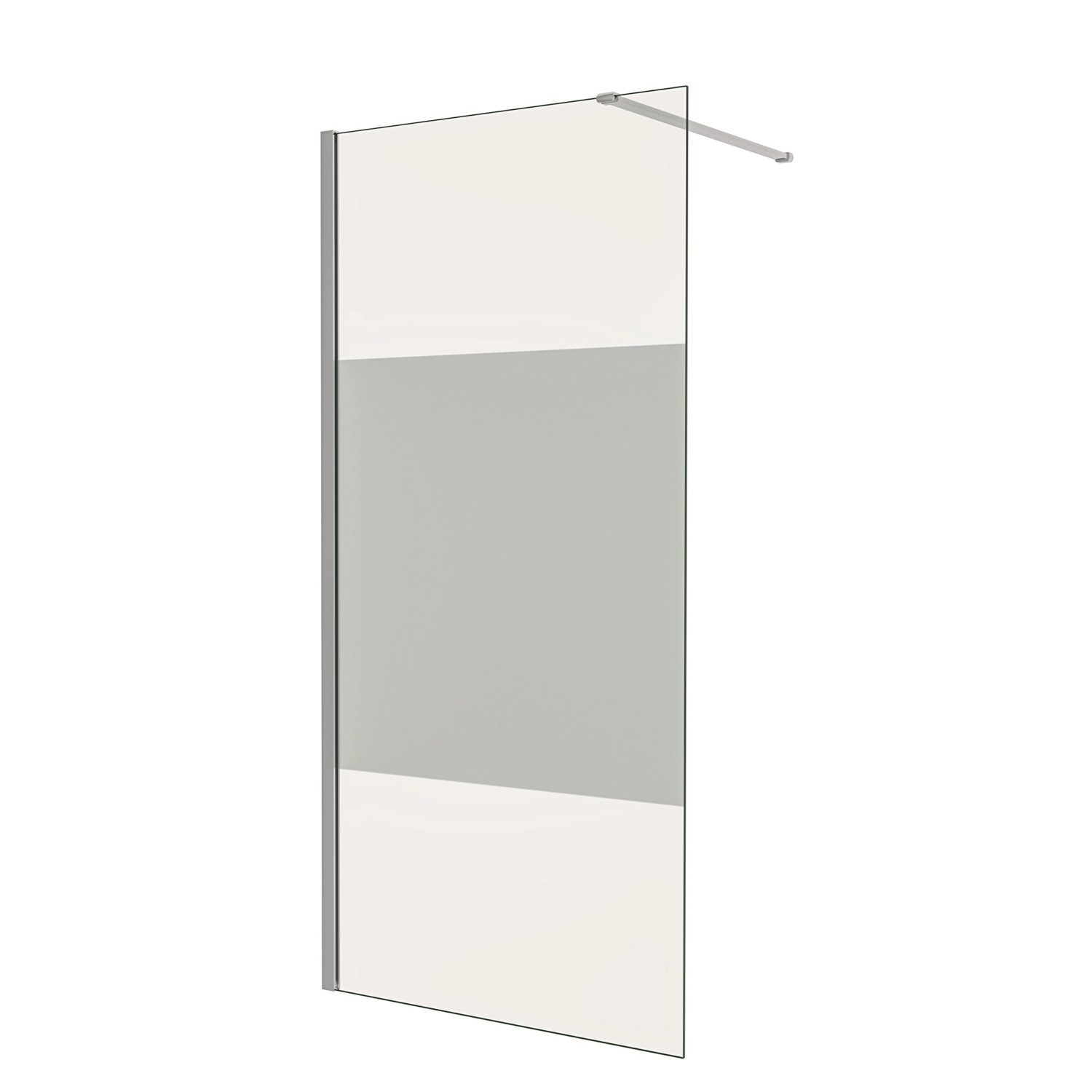 AICA Walk in Duschwand 100x200cm Milchglasstreifen Duschabtrennung 8mm Nano günstig online kaufen