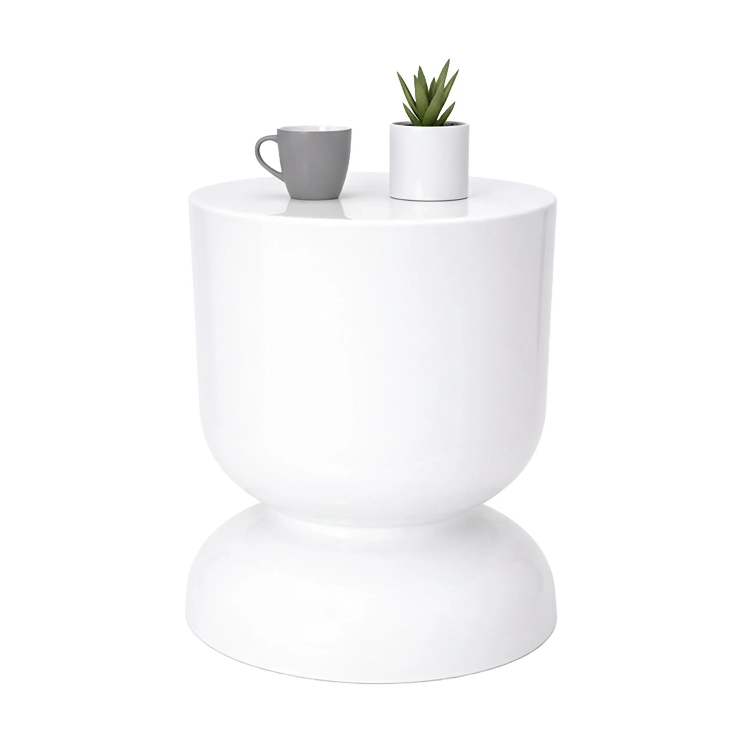 Relaxdays Beistelltisch Sanduhrdesign Eisen Weiß Multifunktional 46 cm x 36 cm