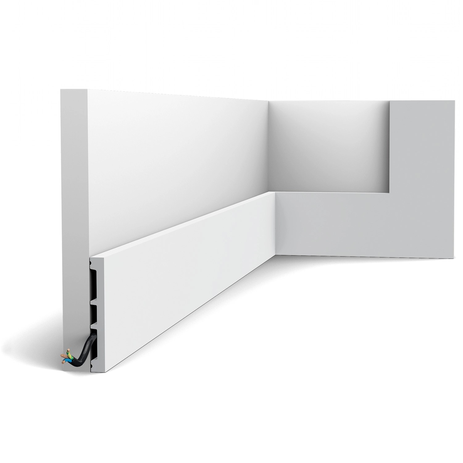 ORAC DECOR SX163-RAL9003 AXXENT SQUARE Sockelleiste bereits lackiert in Weiß 2 m 200 cm x 1,3 cm x 10,2 cm Weiß