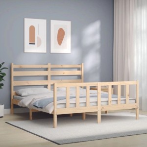 vidaXL Massivholzbett ohne Matratze 160x200 cm Kiefernholz 3192046