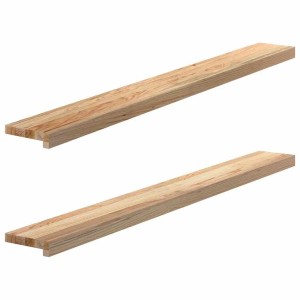 vidaXL Fensterbänke 2 Stk Unbehandelt 140x15x2 cm Massivholz Eiche 4009091