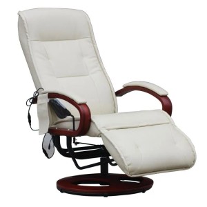 Berlinlodge Relaxliege Athene Mit Massagefunktion HxBxT 118x69x143 cm Sitzhöhe 49 cm Leder Creme Massagesessel Relaxsessel Mit Massage