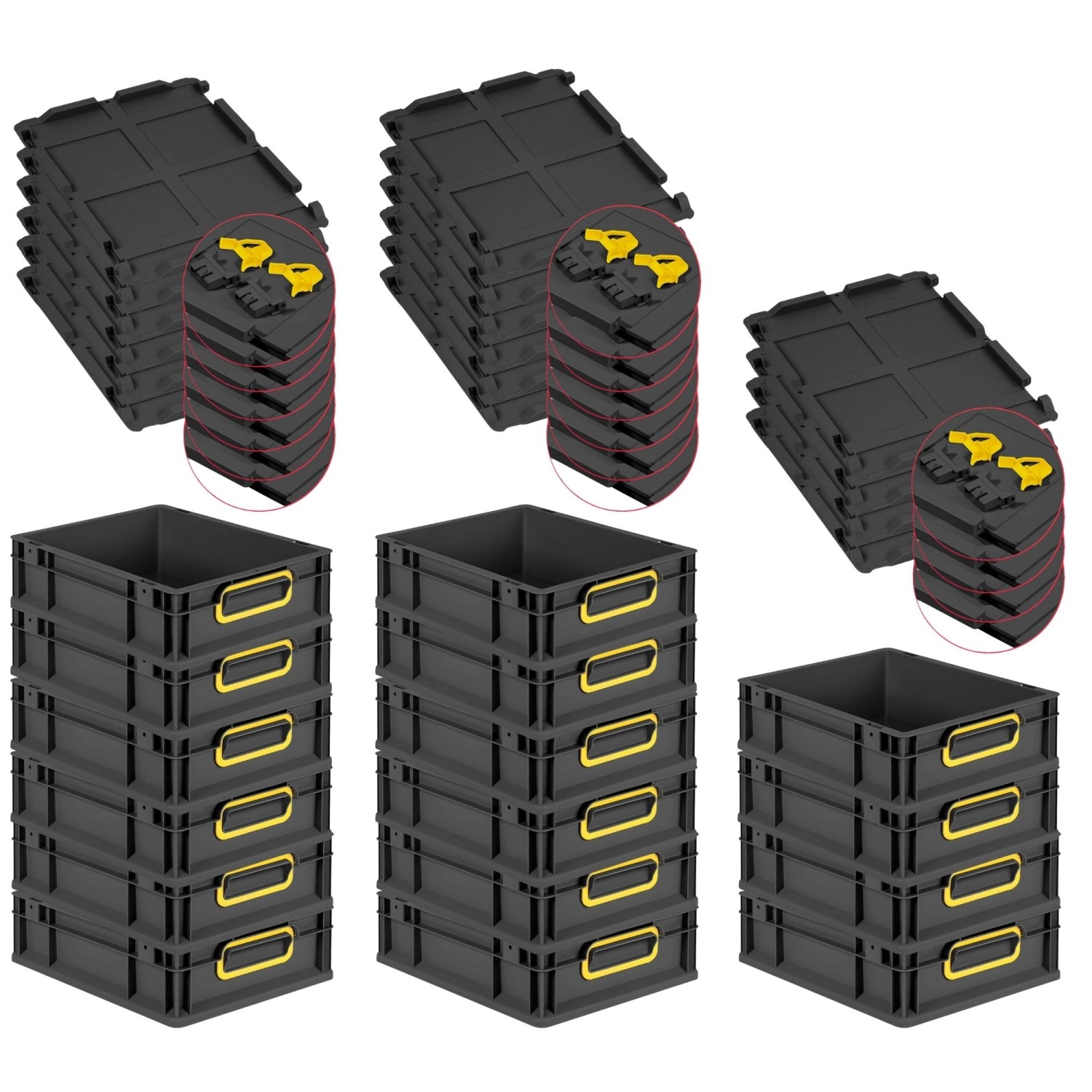 PROREGAL SuperSparSet 16x Eurobox Nextgen Color Mit Scharnierdeckel HxBxT 1 günstig online kaufen