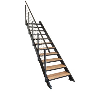 Treba Wangentreppe Brooklyn mit 10 Stufenwannen 100 cm x 30,7 cm Alu Schwarz