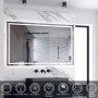 Aica Sanitär Badspiegel 120x70 cm Spiegel mit LED Beleuchtung Dreh Knopfschalter Wandschalter Kaltweiß Dimmbar Memory Wandspiegel Badezimmerspiegel_3