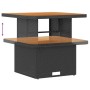 Schwarze 3-tlg. vidaXL Garten Essgruppe aus Poly Rattan mit höhenverstellbarem Tisch.