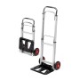 TRUTZHOLM klappbare Sackkarre aus Aluminium, 90kg Traglast, in aufgebauter und zusammengeklappter Form.