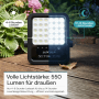 LUXULA LED Solarstrahler, 550lm, kaltweiß, mit Akku, IP65, für Garten und Außenbereiche.