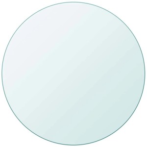 Transparente, runde Tischplatte aus gehärtetem Glas (Ø 50cm) für Tische.