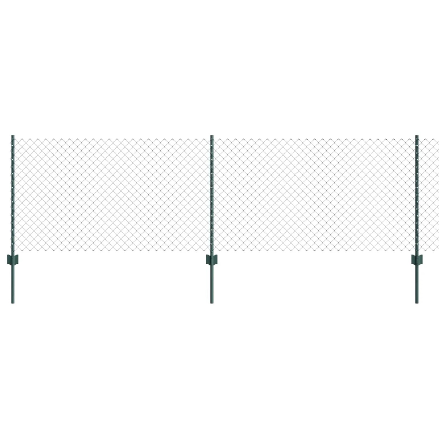 vidaXL Zaun mit Pfosten Grün 0,8 x 10 m Stahl und PVC 3336231 günstig online kaufen