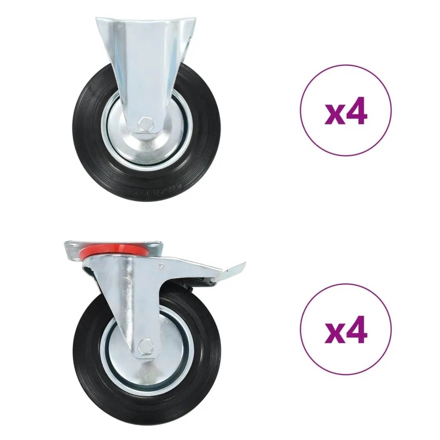 vidaXL 8 Stk Rollen 200 mm 278056