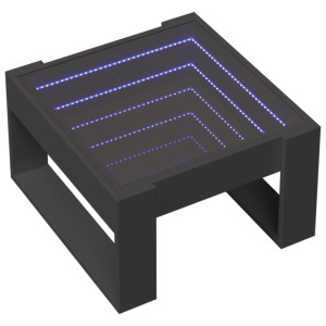 Schwarzer vidaXL Couchtisch mit Infinity-LED-Effekt, modernes Design für Wohnzimmer.