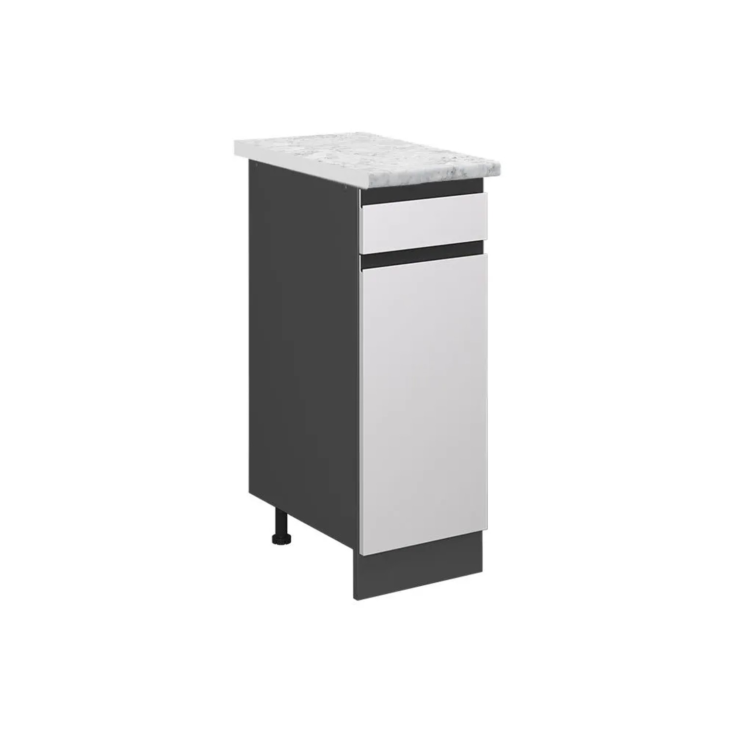 Vicco Schubladenschrank R-Line Schubladenschrank für die Küche Weiß 30 cm J-Shape AP Marmor