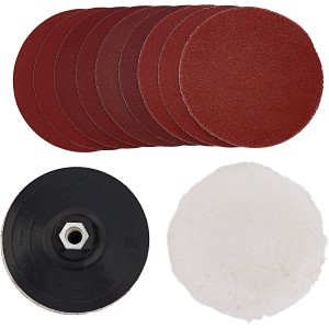 LUX Schleif- und Polierset, 12-teilig, mit Schleifscheiben, Polierhaube und Schleifteller für Winkelschleifer.