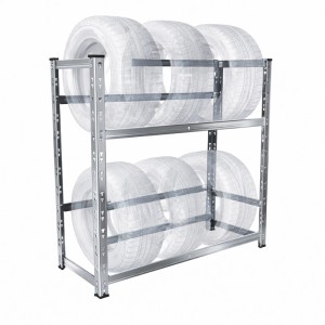 Relaxdays Reifenregal Stahl Silber Höhenverstellbar 100 cm x 85 cm x 35 cm