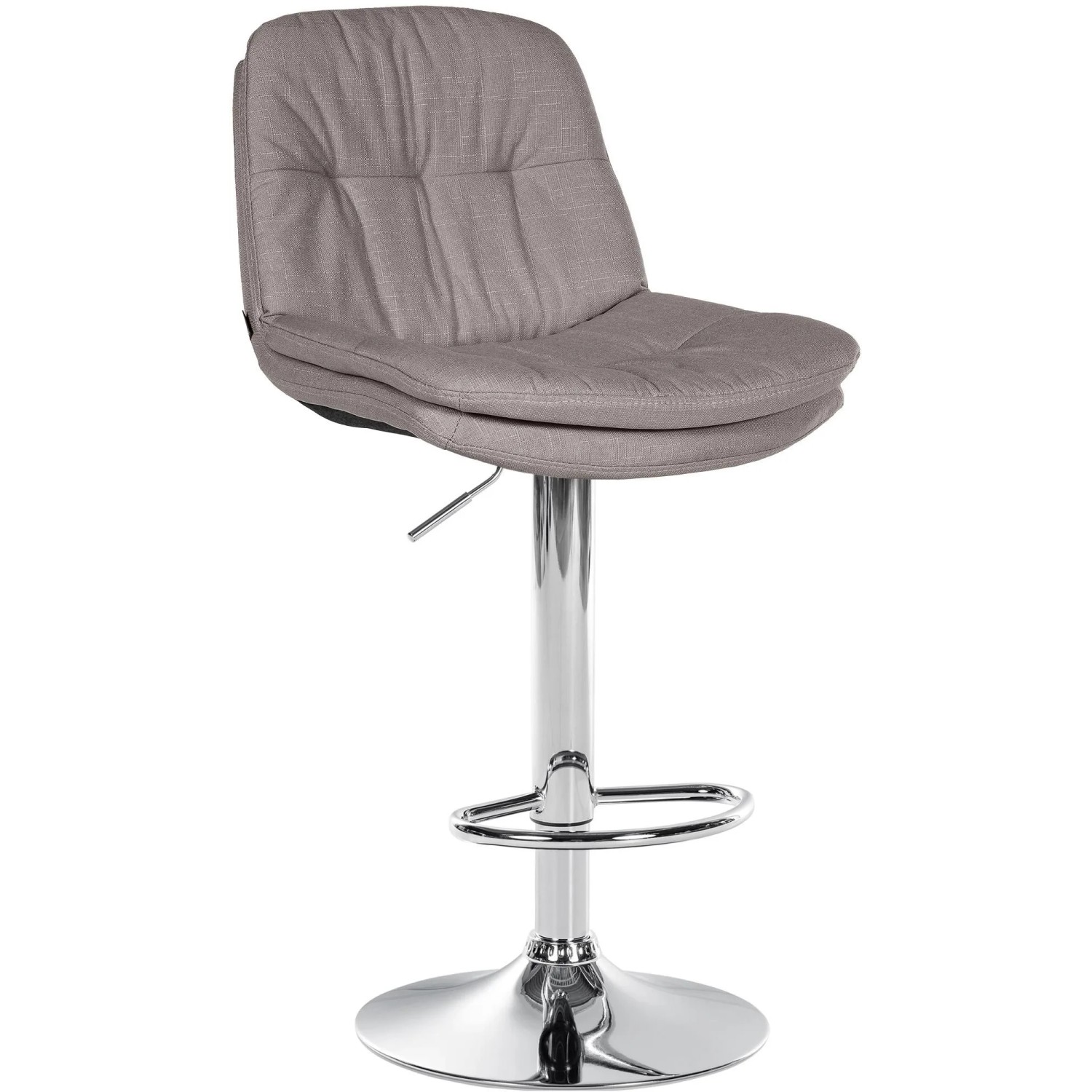 DELUKE Barhocker MITUN Stoff Grau 46x54x92cm Silber Barstuhl Höhenverstellbar Mit Lehne Drehbar Tresenhocker Tresenstuhl