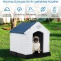 Costway Hundehütte Hundehaus Blau & Weiß 70 x 65 x 71.5 cm_3