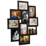 Schwarzer Collage Bilderrahmen für 10 Fotos (13x18 cm) aus MDF, Deko für Wohnaccessoires.