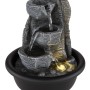 Globo Brunnen Fontana, Zimmerbrunnen aus Kunststoff in Schwarz-Matt, 19 cm hoch.
