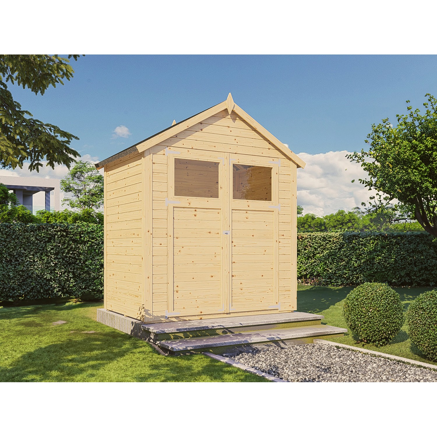 Bertilo Holz-Gartenhaus Sylt 180 cm x 121 cm Natur FSC® günstig online kaufen