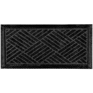 Bestlivings Fußmatte Basic, grau, 25x50 cm, mit geometrischem Muster. Ideal für Innen- und Außenbereich.