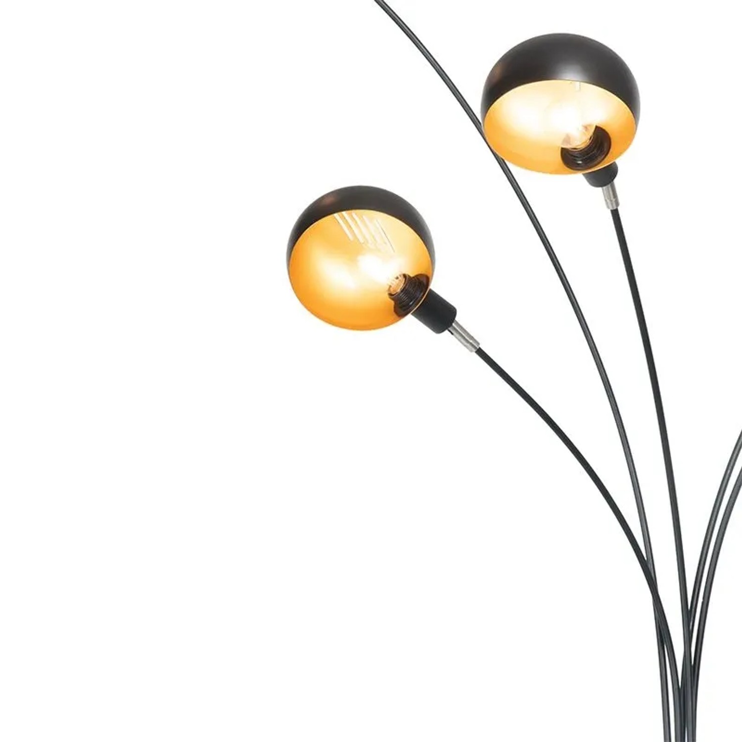 QAZQA Design-Stehlampe Schwarz mit Gold 5 Lichter Sixties Marmo_8