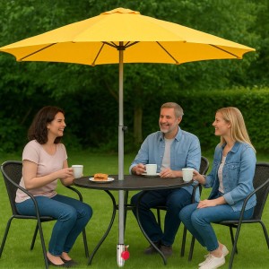 Relaxdays Bodenhülse Stahl Rot mit 5 Adaptern 56 cm x 7 cm x 10 cm 1,3 kg