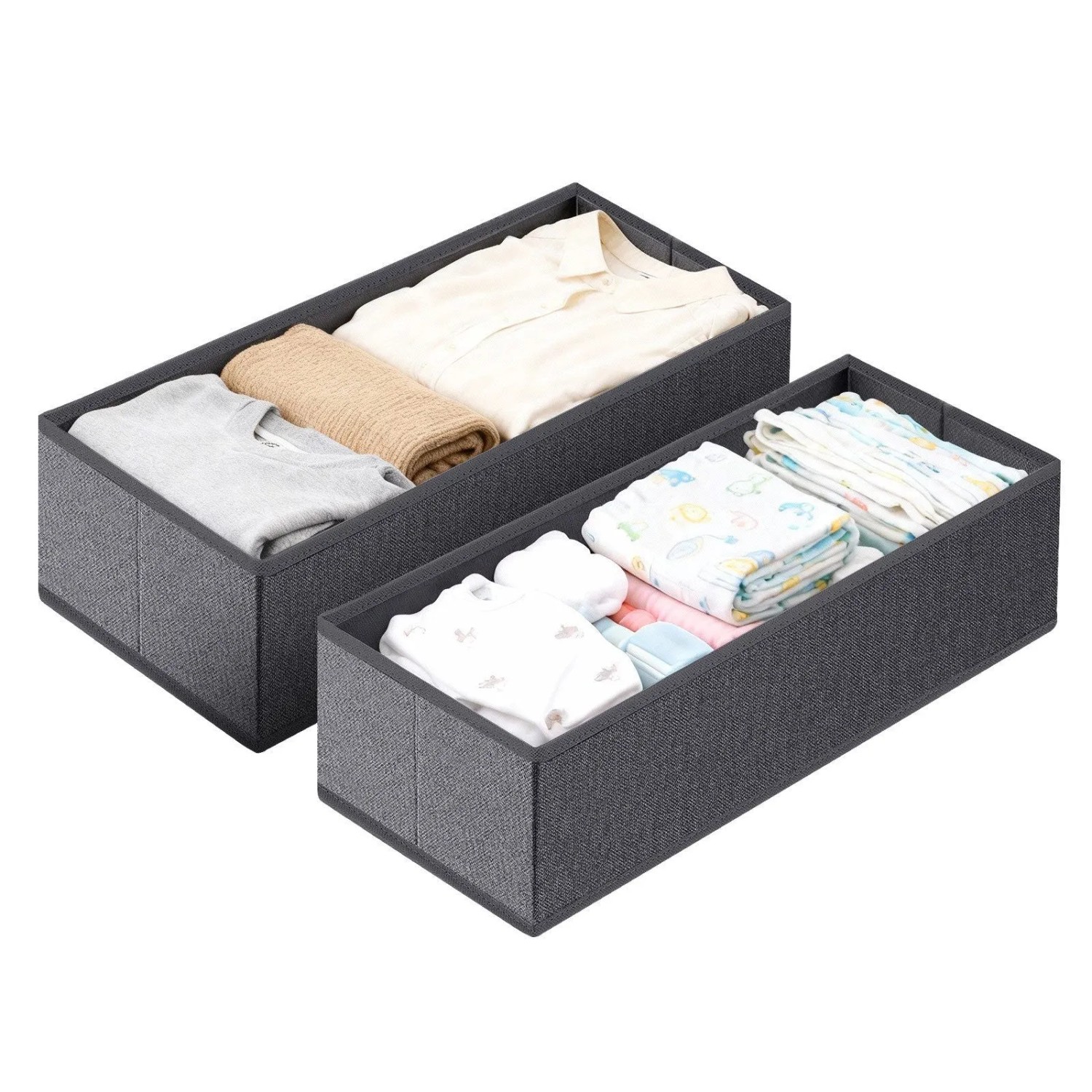 Sekey Aufbewahrungsbox Aufbewahrungsbox Set aus Vliesstoff Faltbare Schubladen 2 St Organizer für Schrank und Kleiderschrank 19 x 40 x 11 cm