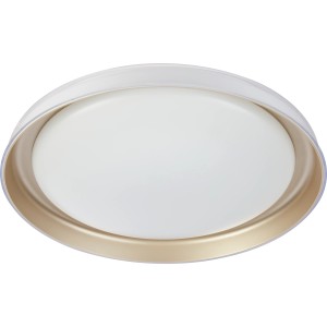 Moderne LED Deckenleuchte Tessali Gold, Ø 43 cm, mit Dimmfunktion und Fernbedienung.