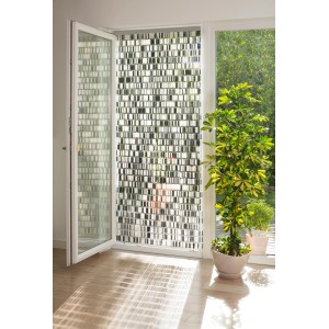 Dekorativer Türvorhang Tube in Schwarz-Grau-Beige, 90x200 cm, als Raumteiler oder Fensterdeko.