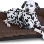 Braunes Knuffelwuff Hundebett Lucky XXL aus wasserfestem Nylongewebe für In- und Outdoor mit Dalmatiner.