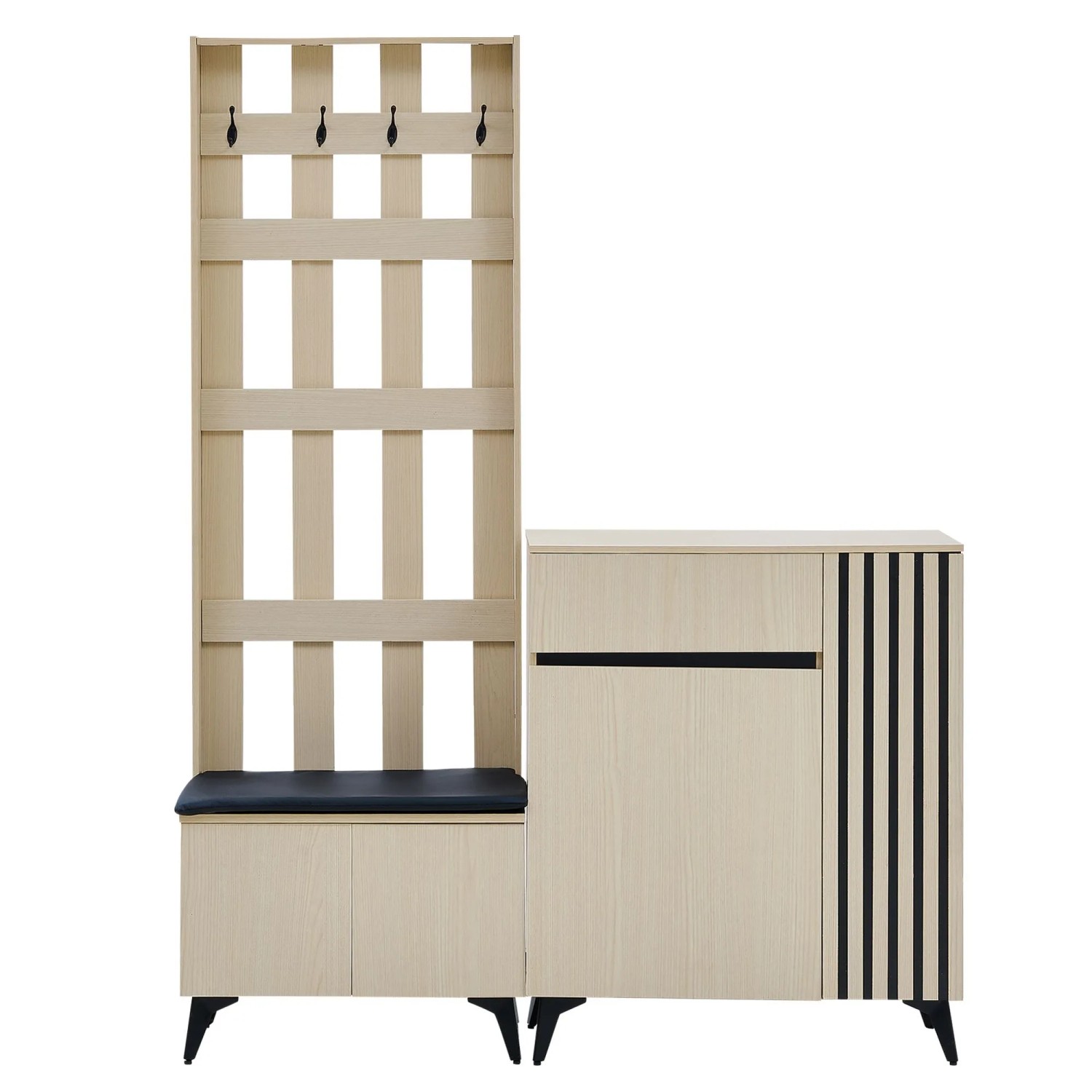 Merax Garderoben Set mit Sitzbank Schuhschrank Stauraum Kombination