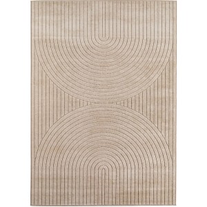 Beiger Ayyildiz Kurzflorteppich Nova mit skandinavischem Bogen-Muster, 120x170 cm.