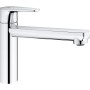 Grohe QuickFix Spültischarmatur Start Edge Chrom, Einhebelmischer mit schwenkbarem Auslauf.