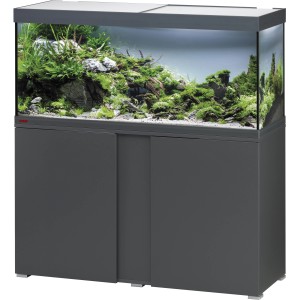 Eheim VivalineLED 240 Anthrazit Aquarium-Komplettset mit Unterschrank, bepflanzt.