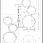 Technische Zeichnung der Trio LED-Tischlampe Rondo, weiße Design-Tischleuchte mit Maßen.