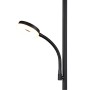 Schwarze Reality LED Stehleuchte Specter mit flexiblem Lesearm, dimmbar und einstellbarer Lichtfarbe.